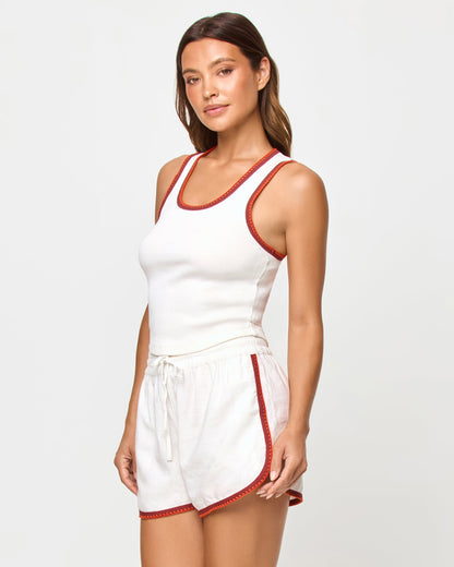 Ash Tank - Cream Fig Poppy