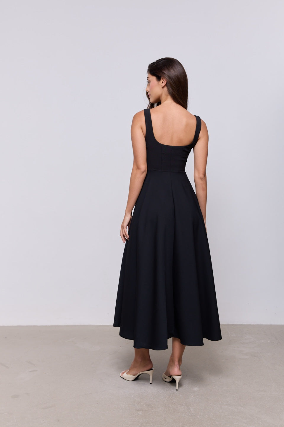 Square Neck Midi Dress