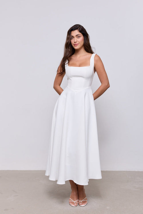 Square Neck Midi Dress