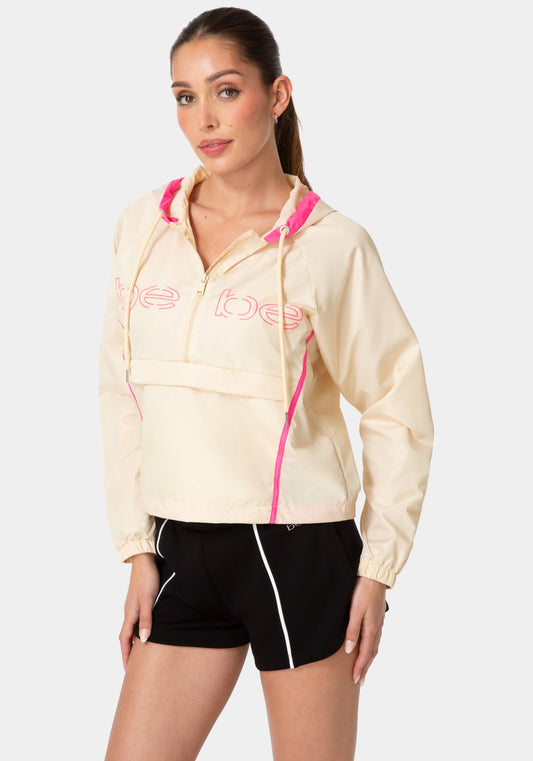 Bebe Half Zip Packable Woven Jacket