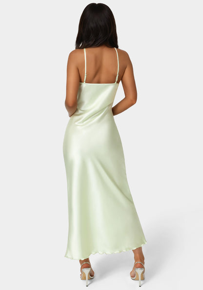 Halter Neck Satin Gown