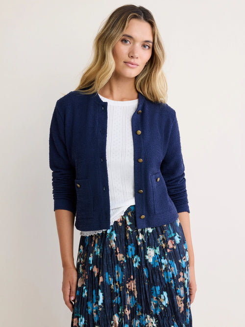 nz by NIC+ZOE Textured Knit Bomber Jacket
