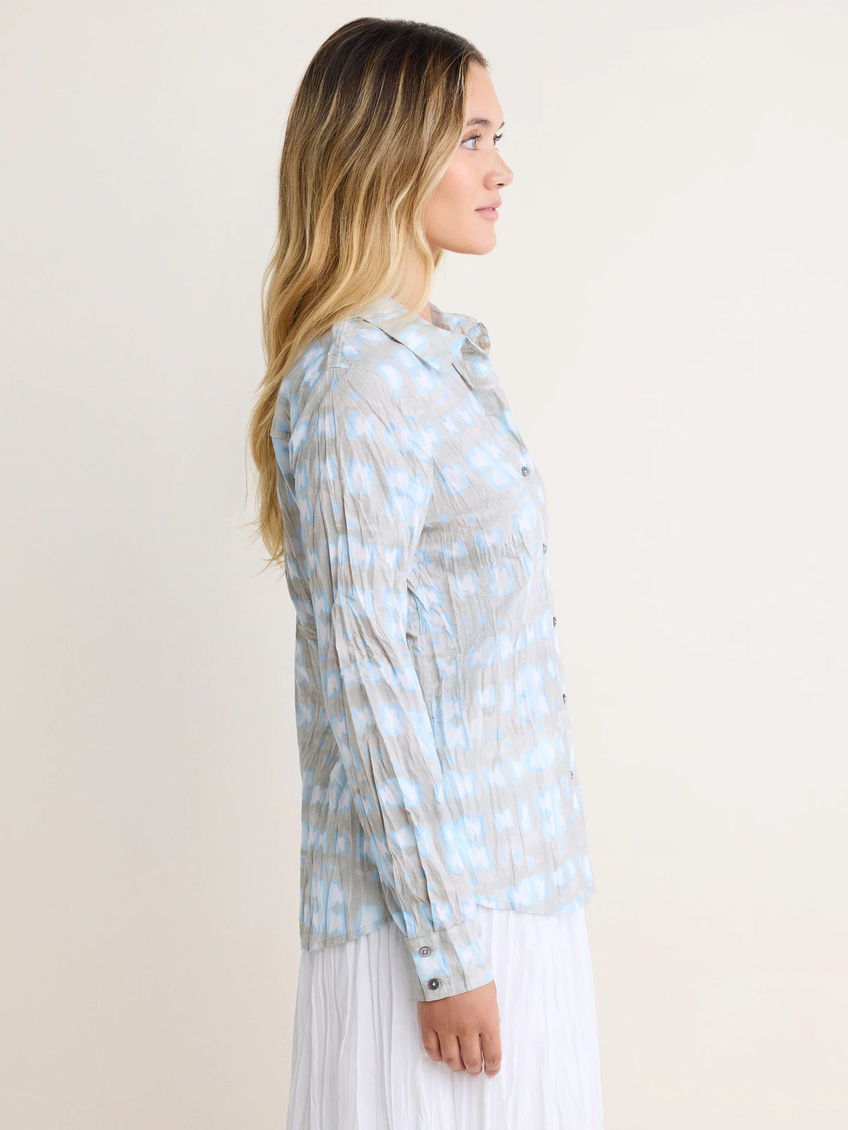 nz by NIC+ZOE Shibori Core Cotton Crinkle Shirt