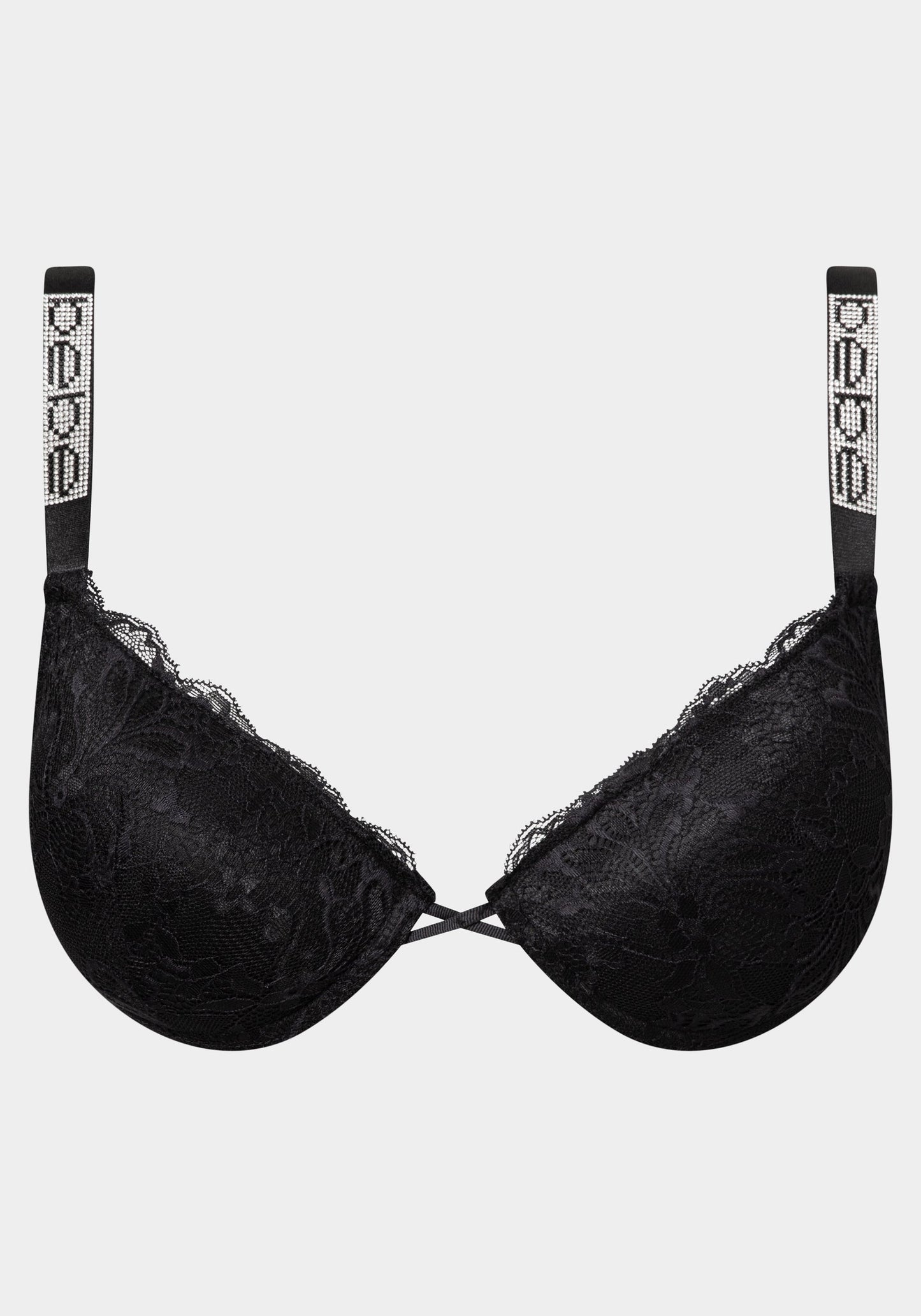 MEGA PUSH UP Lace Bra with Bebe Rhinestone Detail