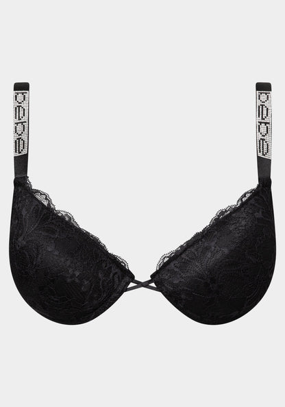 MEGA PUSH UP Lace Bra with Bebe Rhinestone Detail