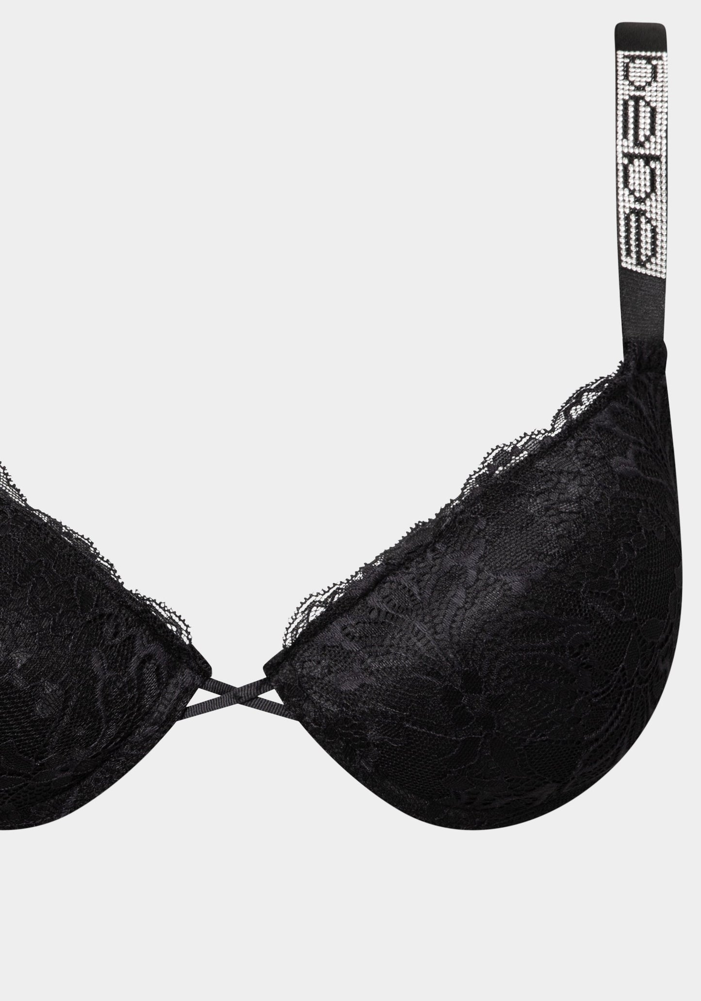 MEGA PUSH UP Lace Bra with Bebe Rhinestone Detail