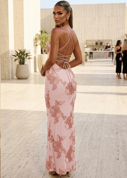 Blissful Moments Maxi Dress - Peach