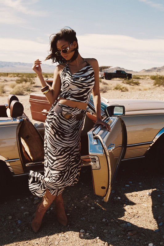 Celia Zebra Maxi Skirt