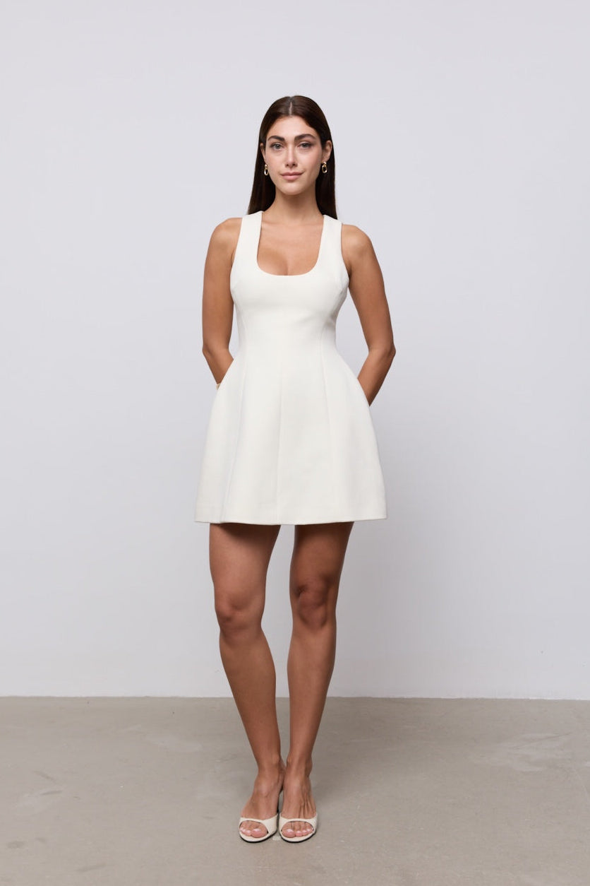 Cotton Mix Volume Mini Dress