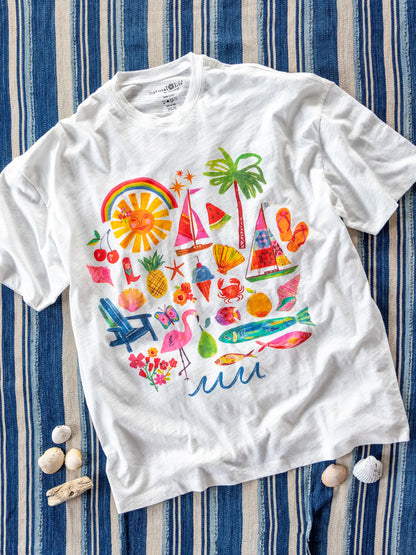 Life Is A Canvas Cotton Tee - Summer Icons