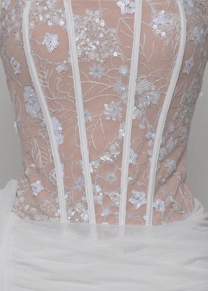 Devoted To You Drape Mini Dress - White