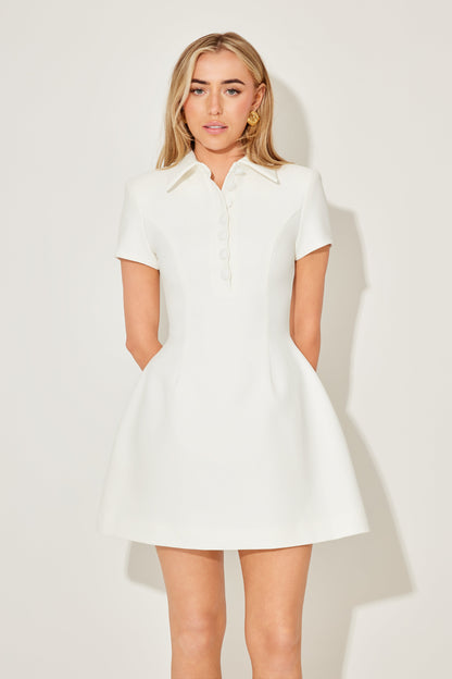 Collared Volume Mini Dress