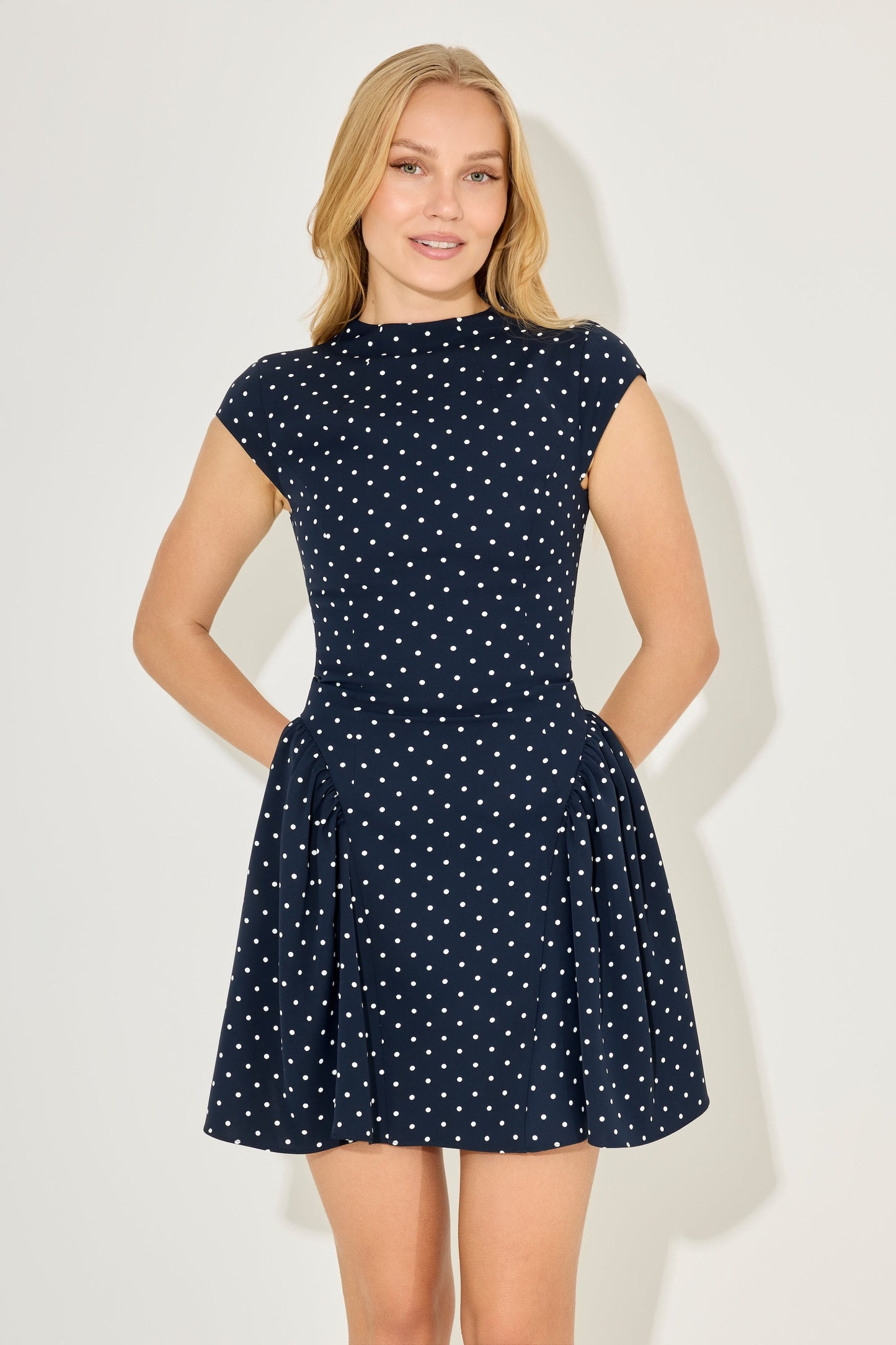 Cap Sleeve Gathered Mini Dress