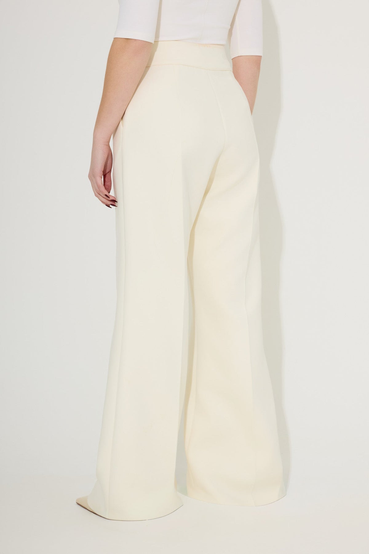 Cotton Mix Structured Trousers