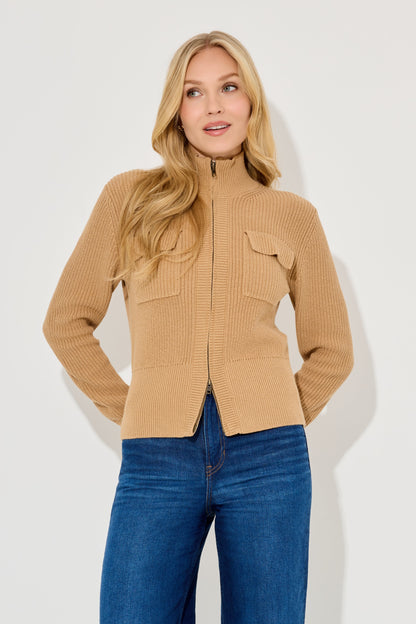 Cotton Zip Detail Cardigan