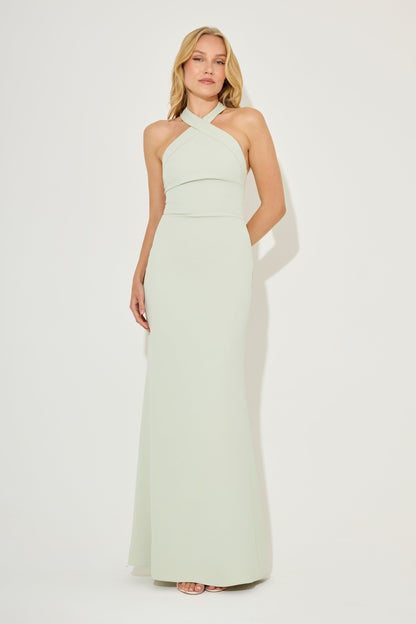 Cross Halter Neck Maxi Dress