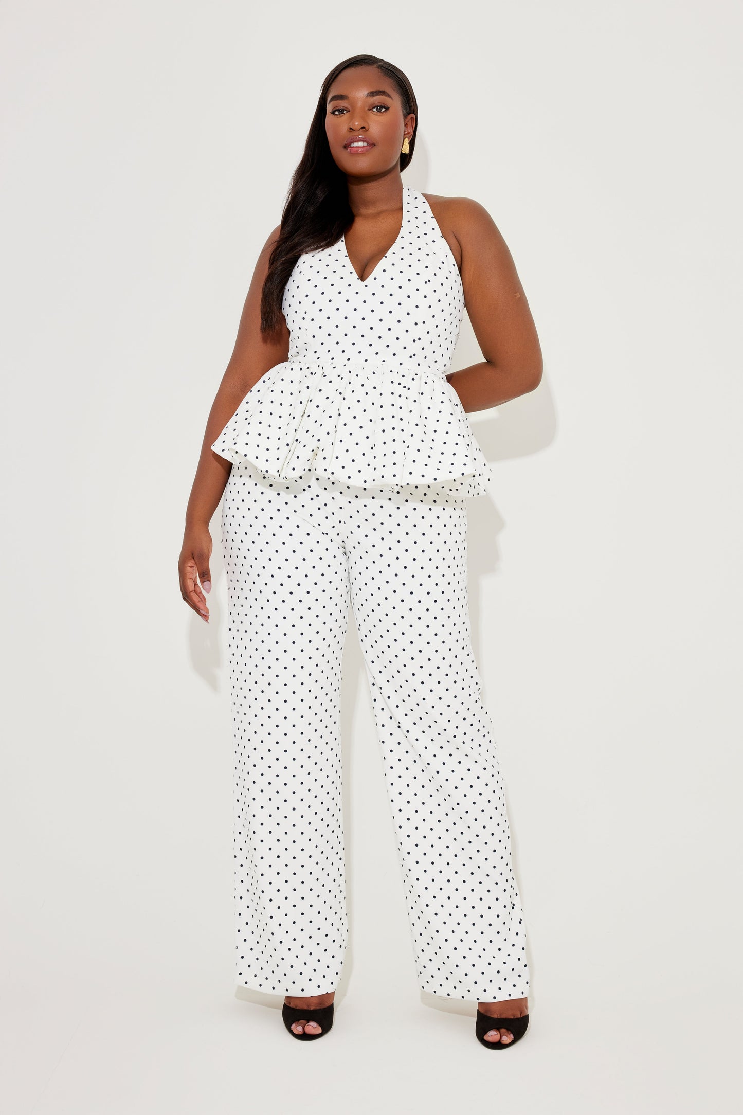 Polka Dot Peplum Top