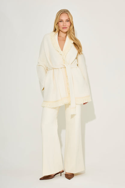 Wool Fringe Cardigan
