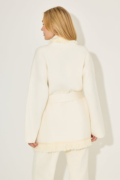 Wool Fringe Cardigan