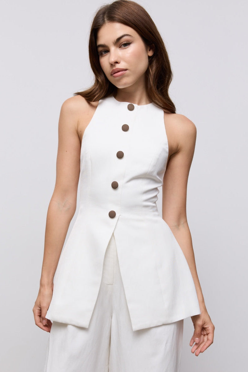 Linen Mix Waistcoat