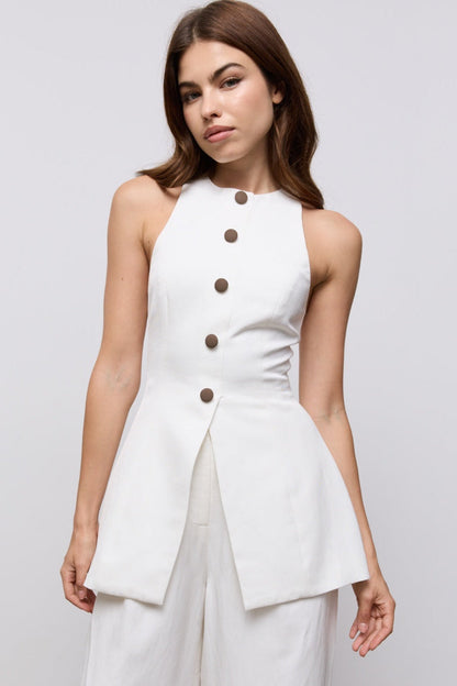 Linen Mix Waistcoat