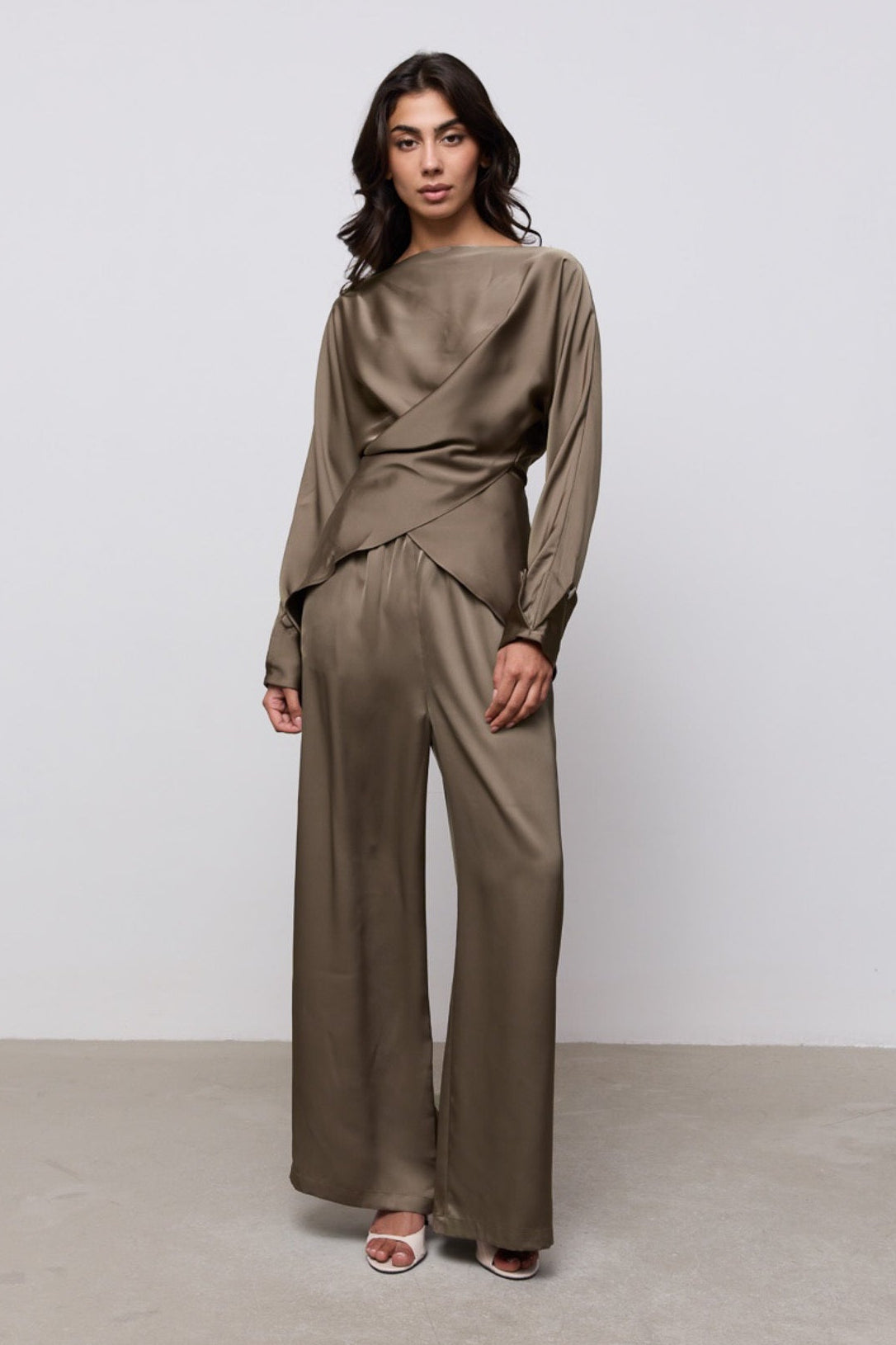Satin Wrap Top