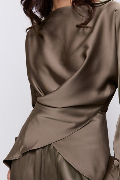 Satin Wrap Top