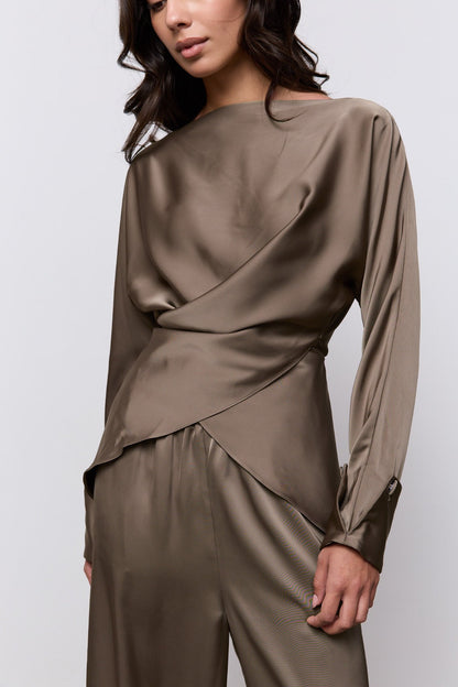 Satin Wrap Top