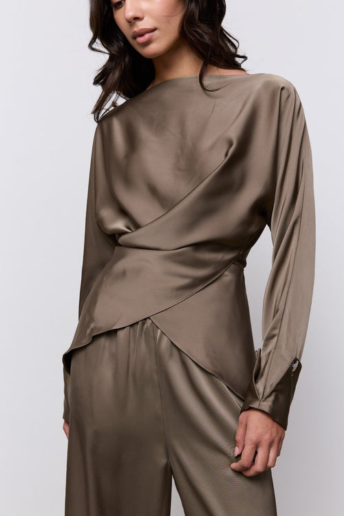 Satin Wrap Top