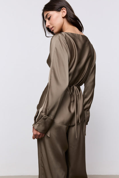 Satin Wrap Top