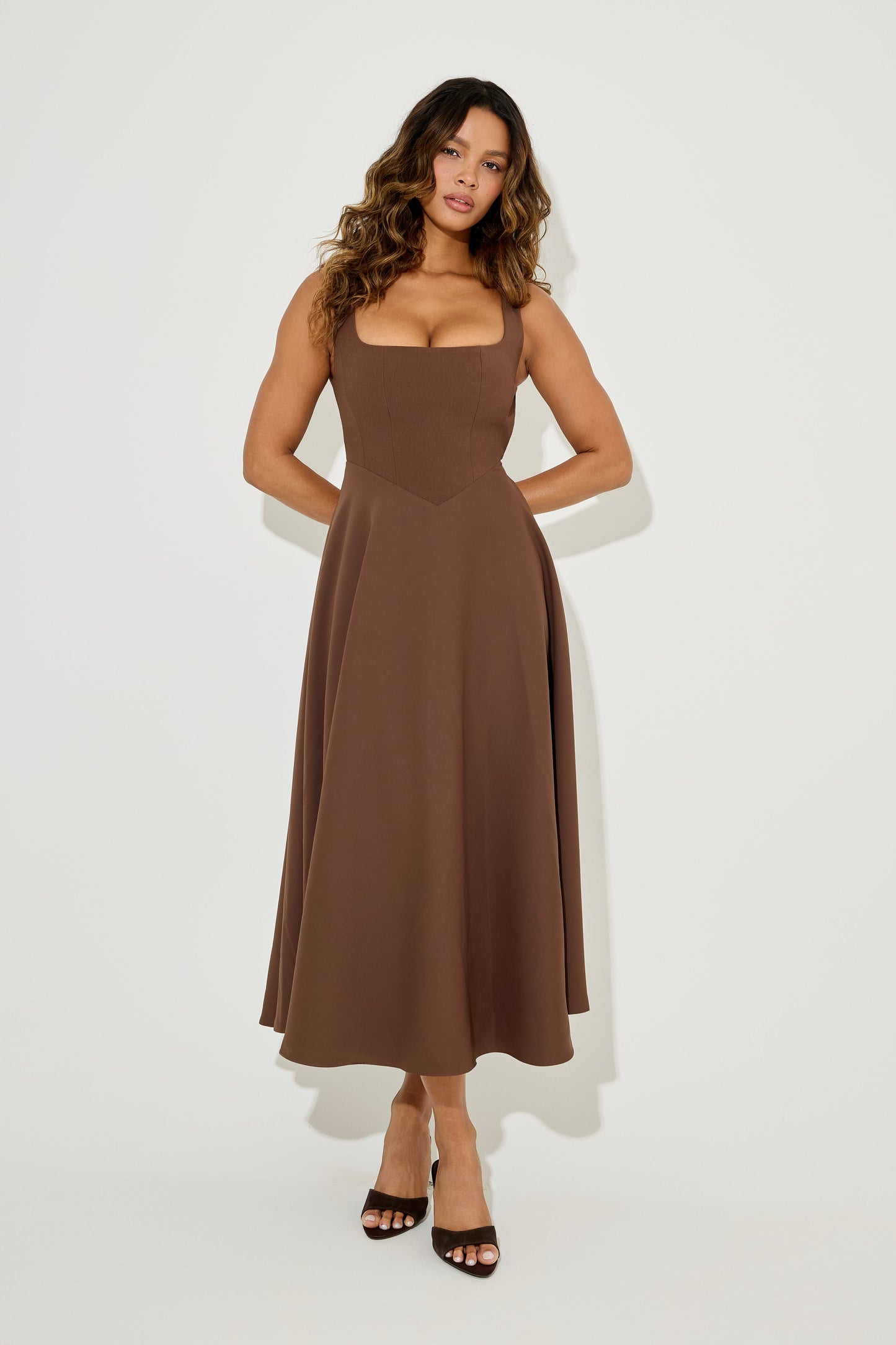 Square Neck Midi Dress