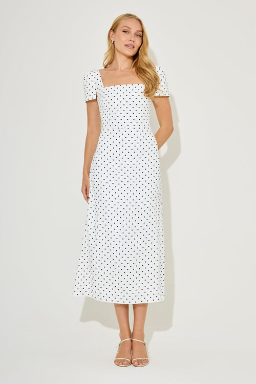 Square Neck Slip Midi Dress