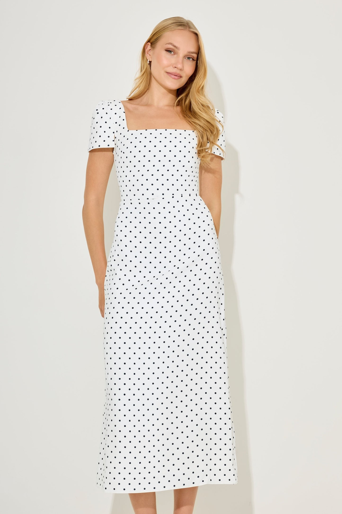 Square Neck Slip Midi Dress