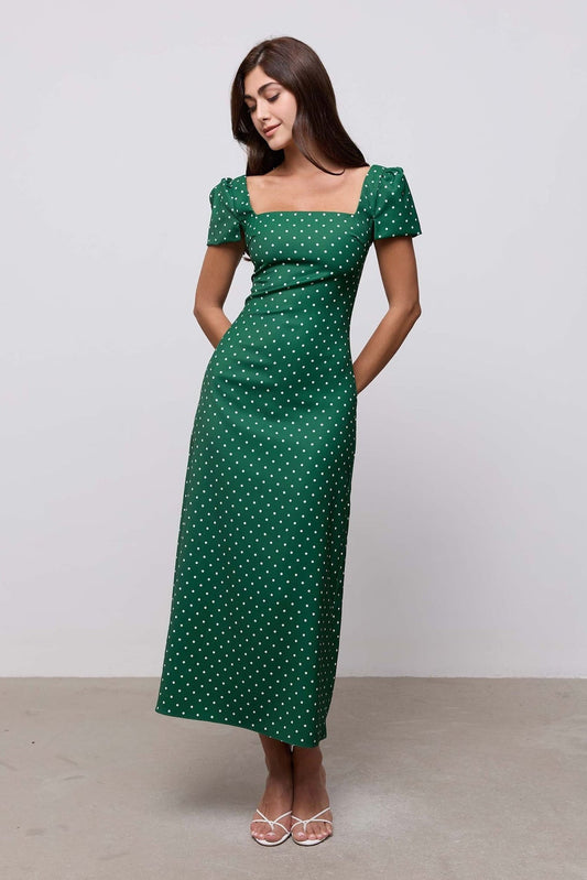 Square Neck Slip Midi Dress