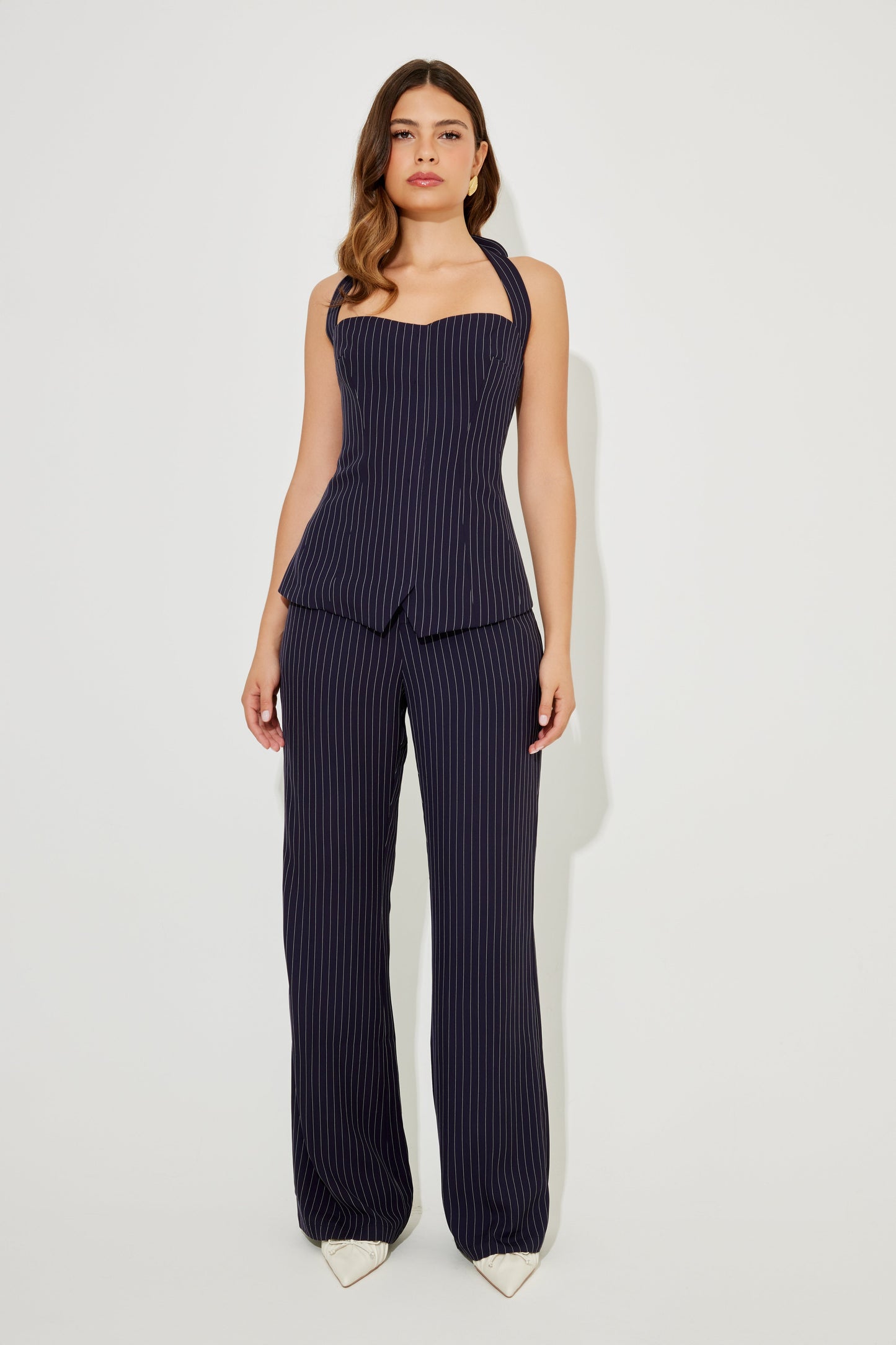 Pinstripe Halter Top