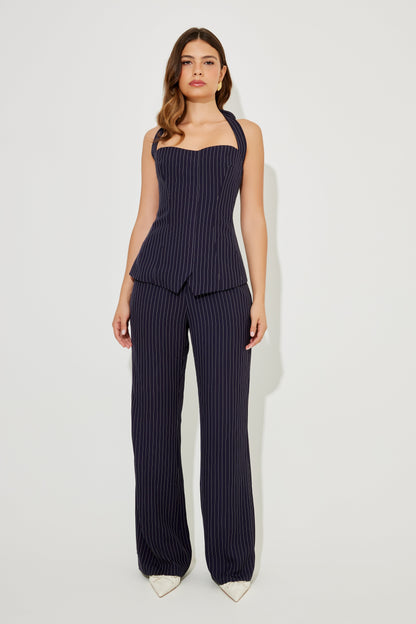 Pinstripe Halter Top