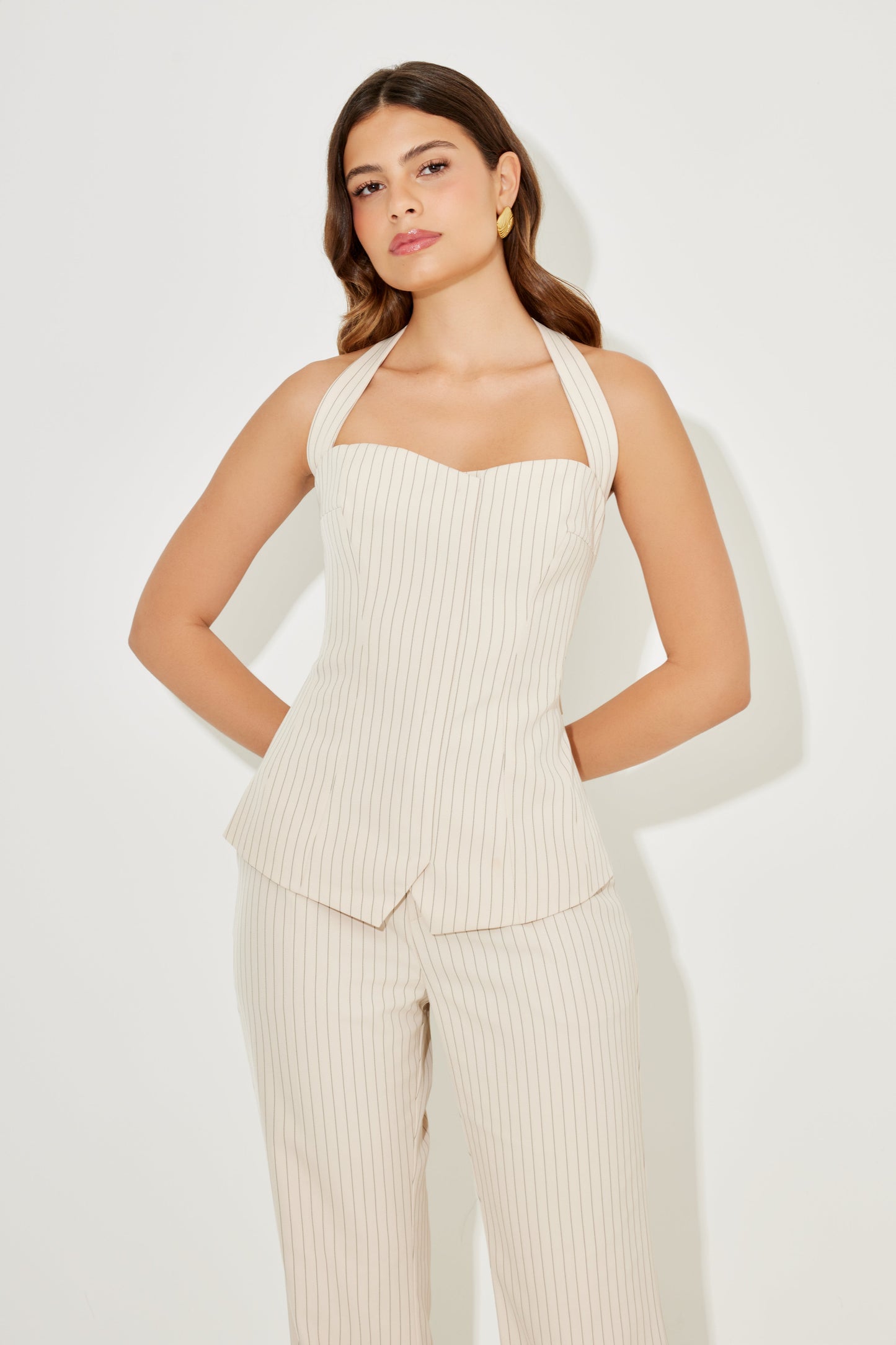 Pinstripe Halter Top