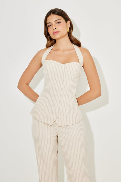 Pinstripe Halter Top