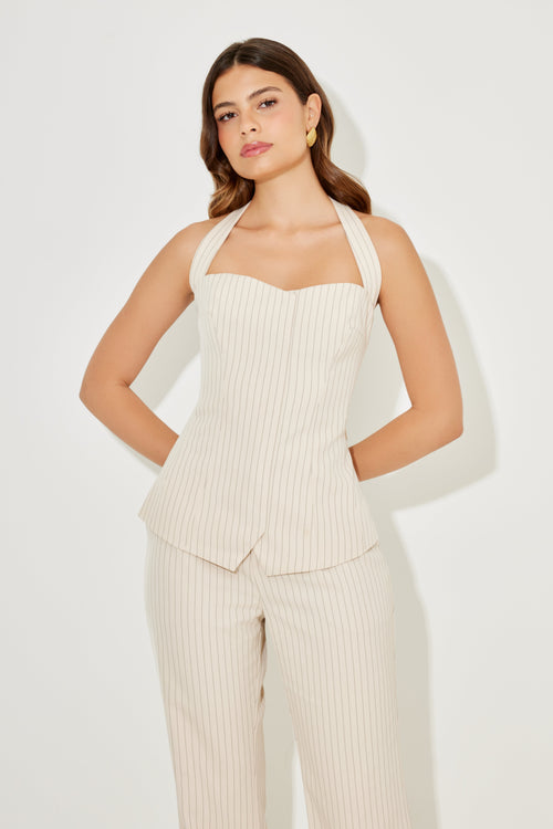 Pinstripe Halter Top
