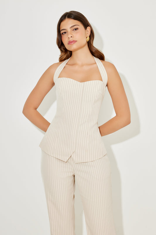 Pinstripe Halter Top