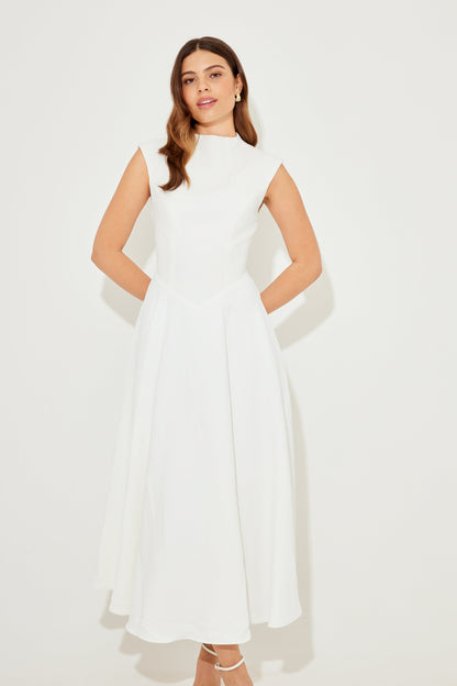 High Waist Midi Dress