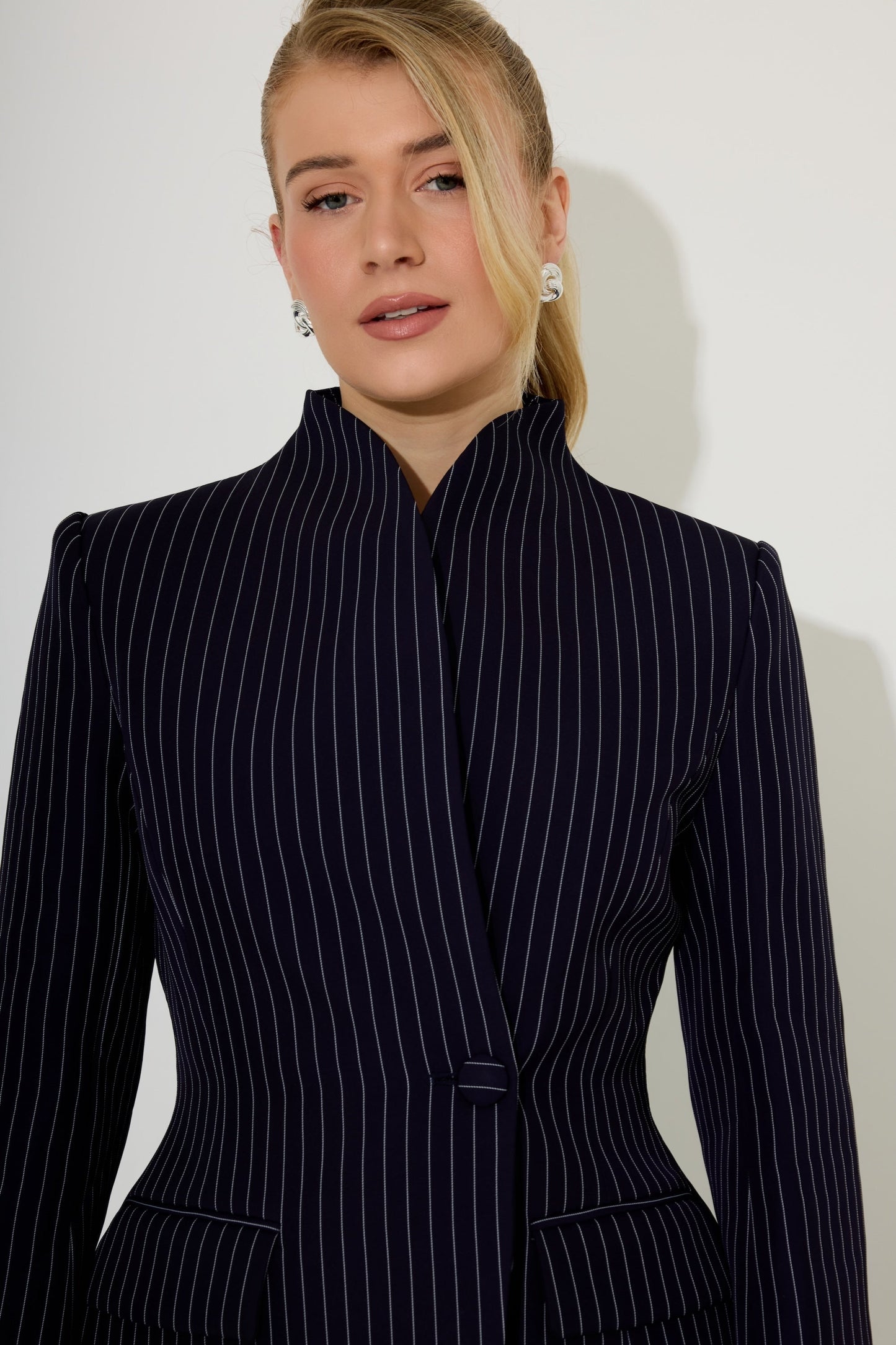 Tailored Pinstripe Blazer