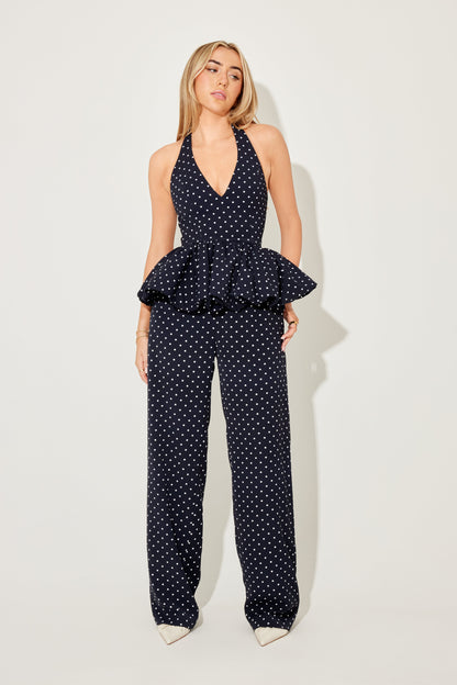 Polka Dot Peplum Top
