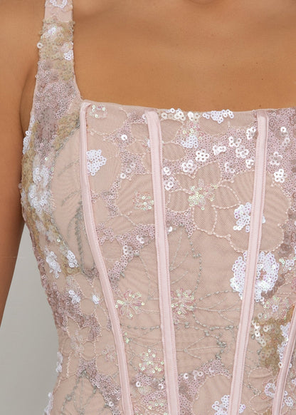 Enchanted Moments Embellished Bodysuit - Pink