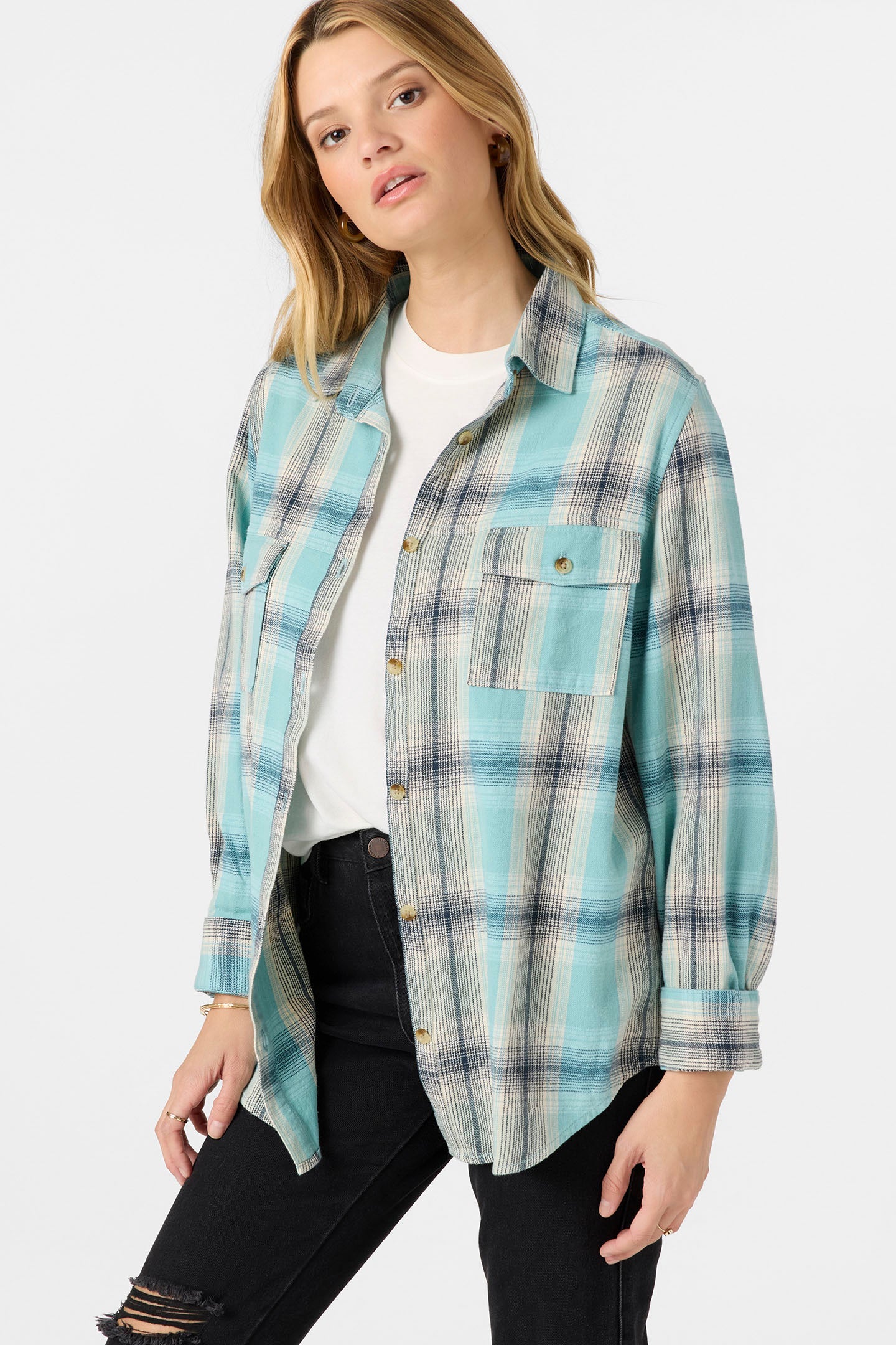 Brooks Flannel Long Sleeve Top