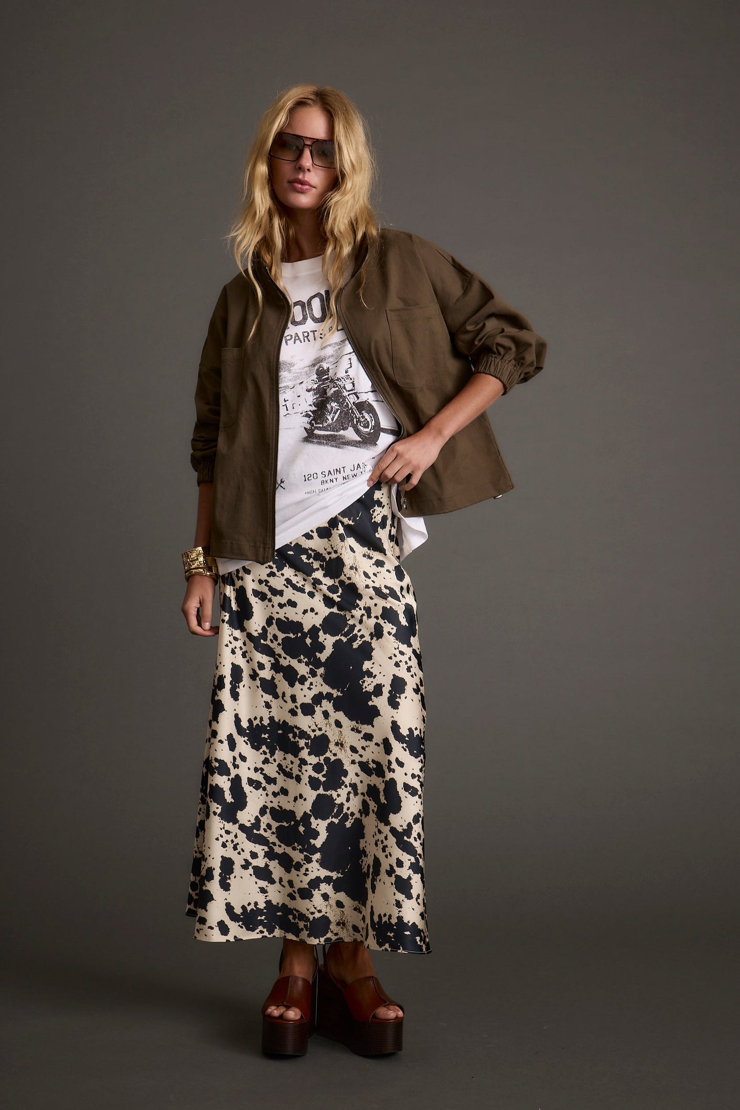 Kacey Cowhide Maxi Skirt