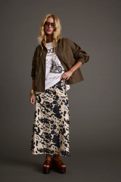 Kacey Cowhide Maxi Skirt
