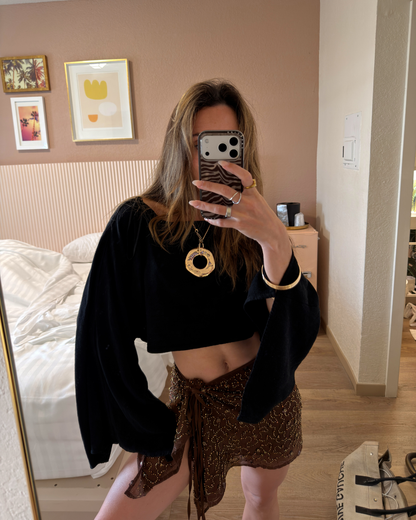 Freya Mocha Beaded Sarong