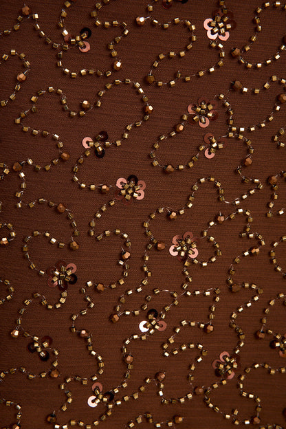 Freya Mocha Beaded Sarong