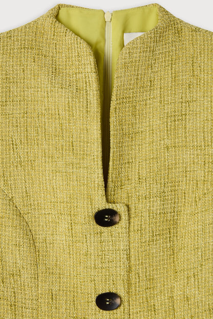 Cotton Mix Bouclé Button Dress